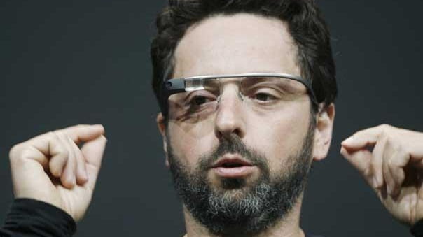 Sergey Brin, co-founder of Google with the Google Glass. (Getty...