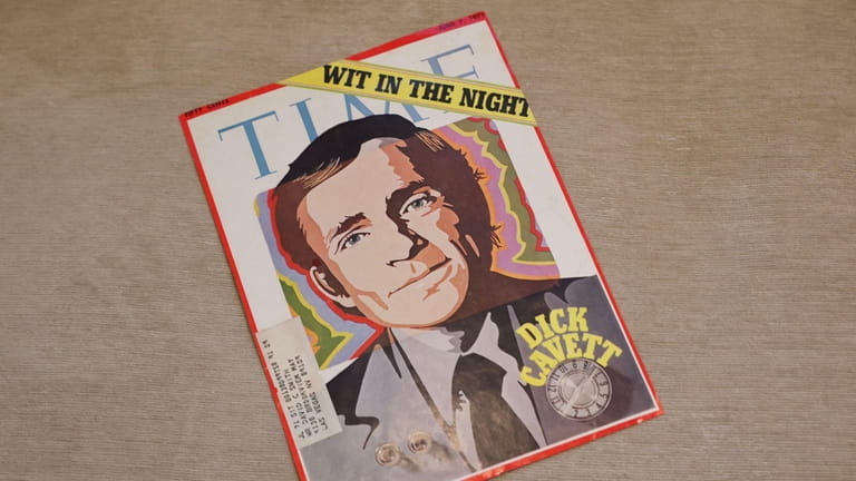 Talk show host Dick Cavett is shown on the cover...