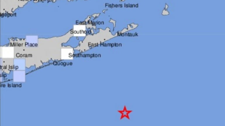 USGS map of LI, with the star indicating the earthquake's...