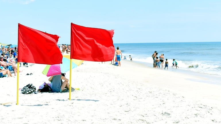 Red flags at Robert Moses State Park at Field 4 where...