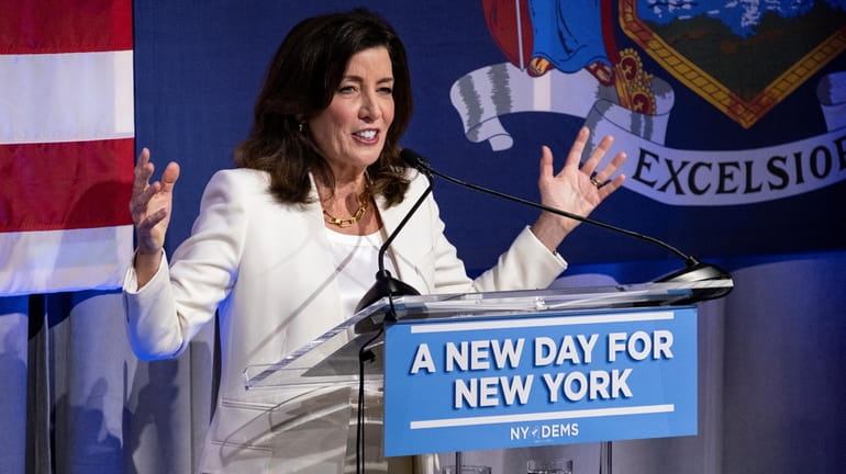 Gov. Kathy Hochul speaks at an election night watch party for New...