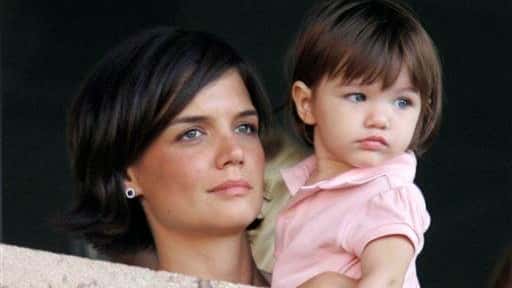 Katie Holmes and daughter Suri Cruise watch the Los Angeles...