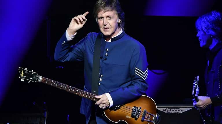  Paul McCartney performs in concert at American Airlines Arena in...