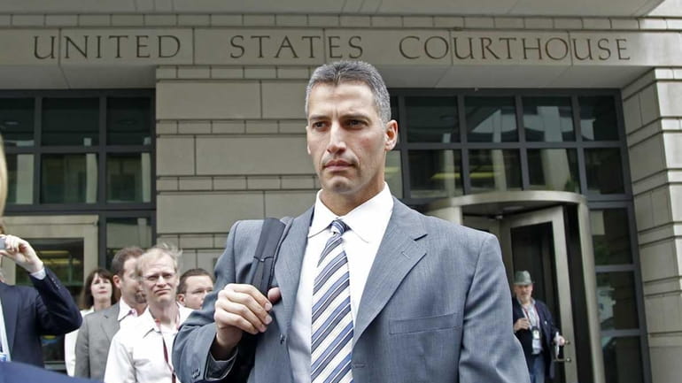 Andy Pettitte leaves Federal Court in Washington. (May 2, 2012)