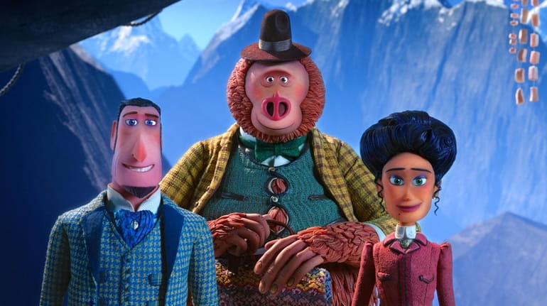 "Missing Link" characters are, from left, Sir Lionel Frost, voiced...
