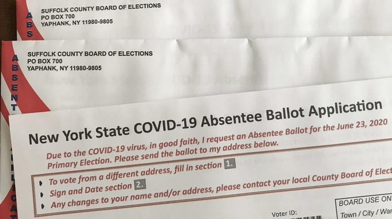 An application to obtain a New York State absentee ballot...