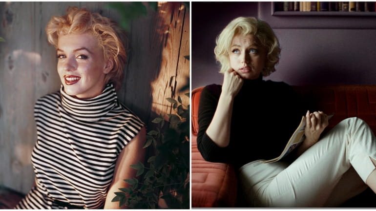 Silver screen icon Marilyn Monroe, left, is portrayed by Ana de...