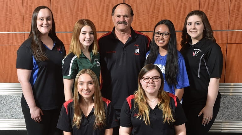 The 2018-19 Newsday All-Long Island girls bowling team. FRONT ROW,...