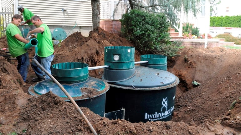 A septic tank is installed in Nesconset as part of...