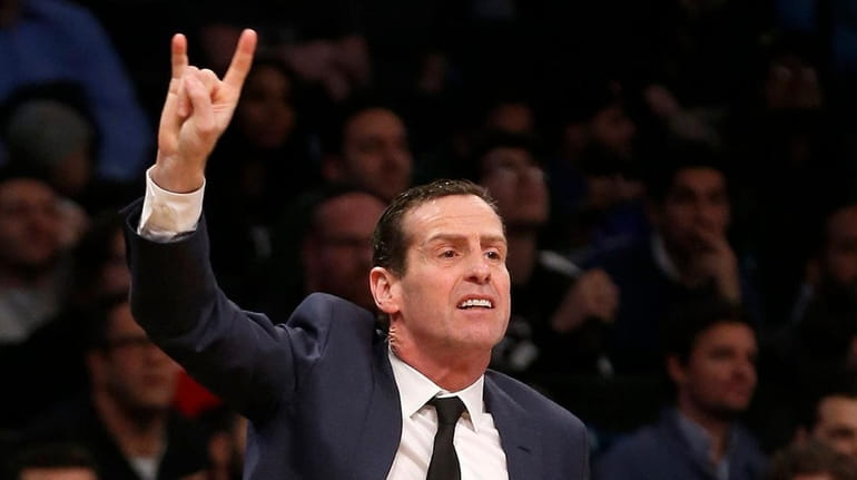 Coach Kenny Atkinson of the Nets during the fourth quarter...