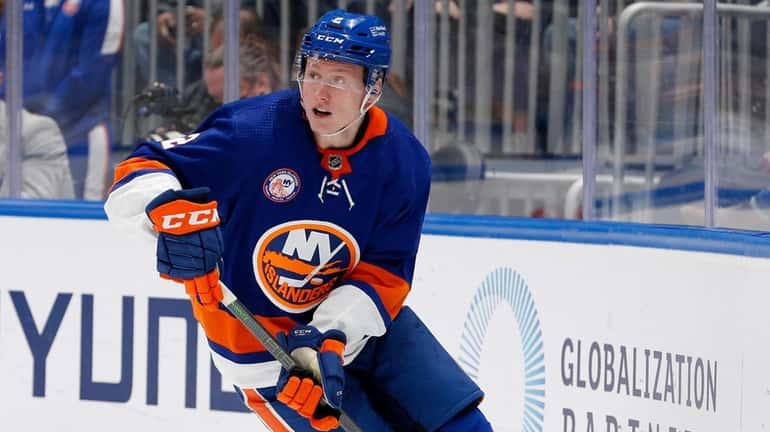 Robin Salo of the New York Islanders skates during the...
