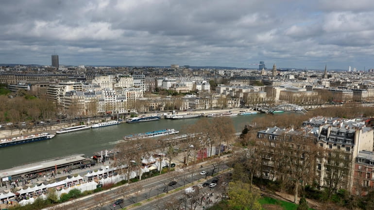The Seine river is seen Thursday, March 28, 2024 in...
