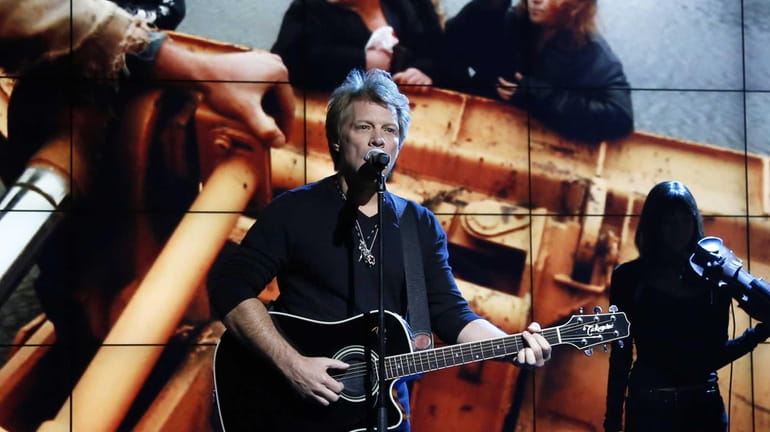 Jon Bon Jovi performs in New York during "Hurricane Sandy:...