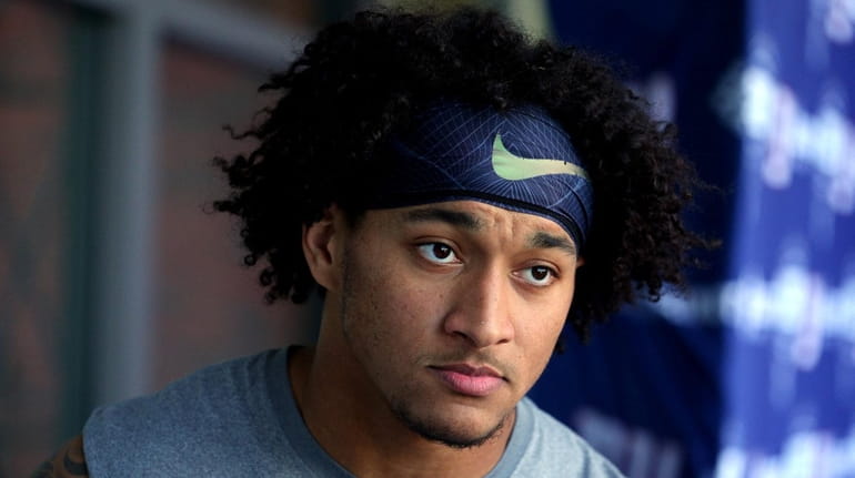 Giants rookie tight end Evan Engram after organized team activities...