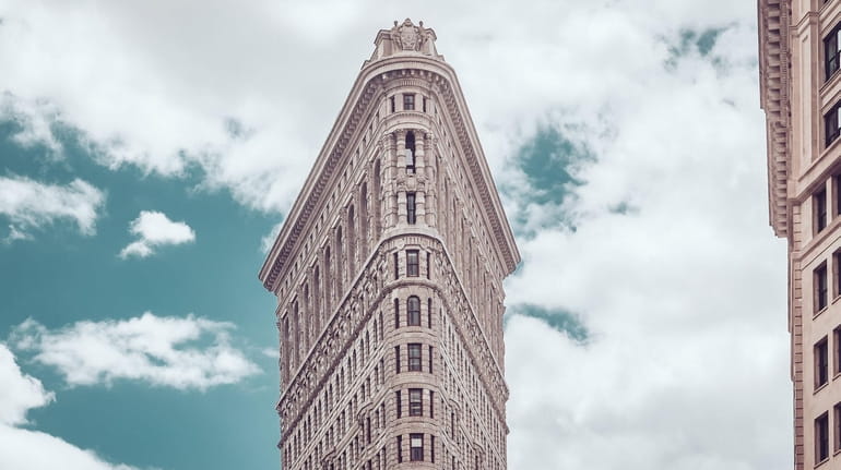 Upper portion of the Flatiron Building in New York in...