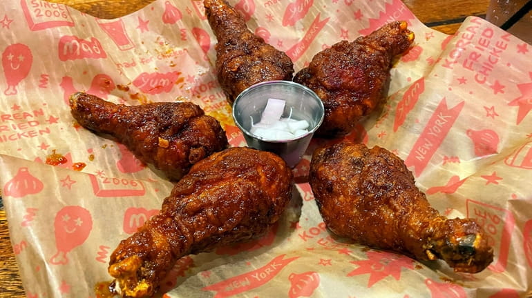 Soy garlic drumsticks at Mad for Chicken, a new Korean-themed...