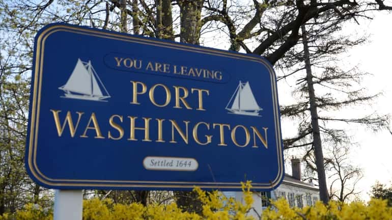 A sign on Port Washington Boulevard bids farewell to residents...