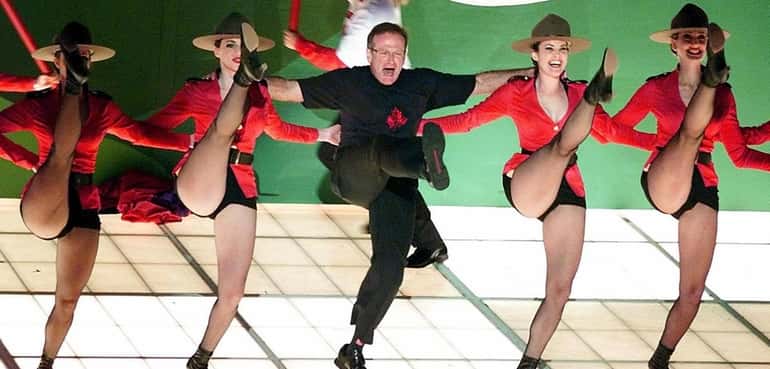 Robin Williams performs "Blame Canada," which was nominated for best...