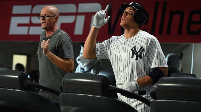 Aaron Judge on the set of his ESPN "This is...