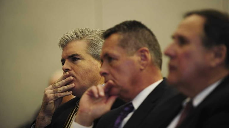 Left to right : Suffolk County Executive Steve Bellone and...