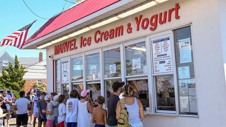 Lido Beach's iconic Marvel Frozen Dairy, with its window shop...