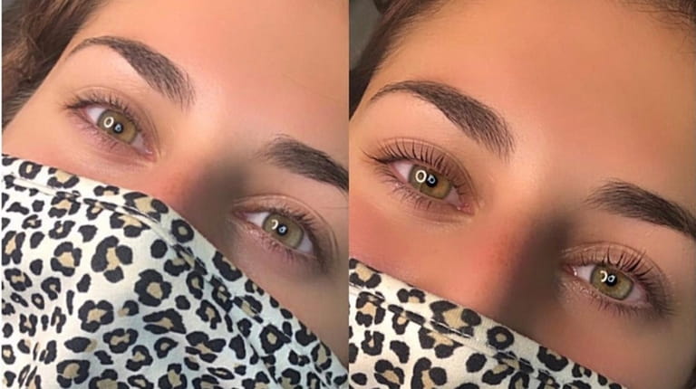 Before and after of a lash lift and tint procedure...