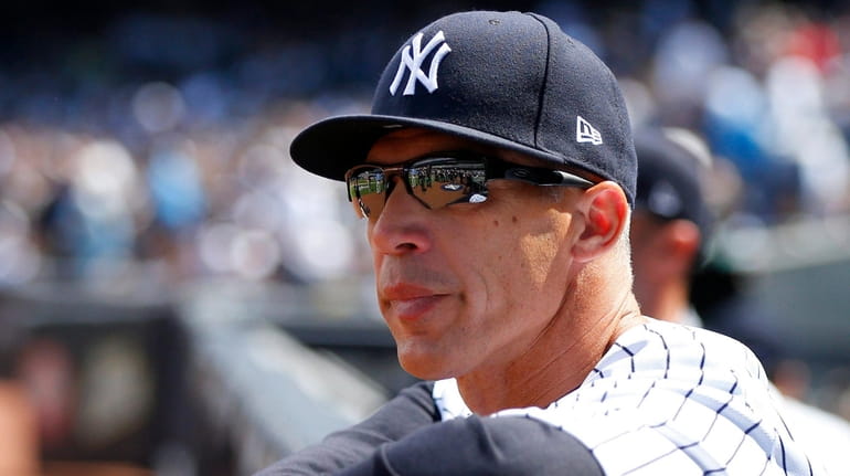 Yankees manager Joe Girardi looks on before the Opening Day game...