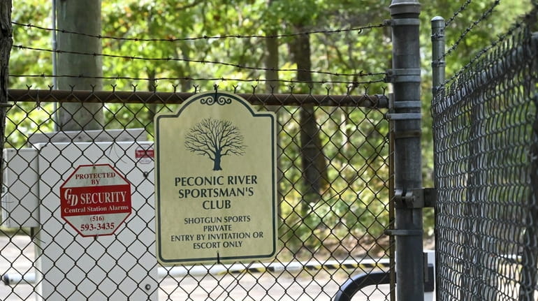 The entrance to the Peconic River Sportsman's Club in Calverton...