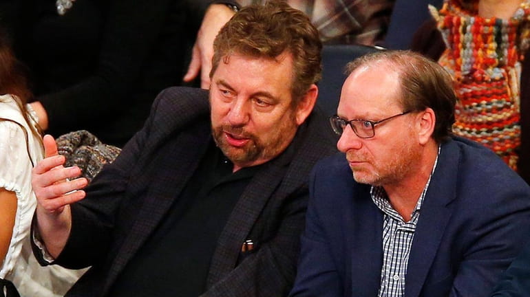 Knicks owner James Dolan watches his team play against the...