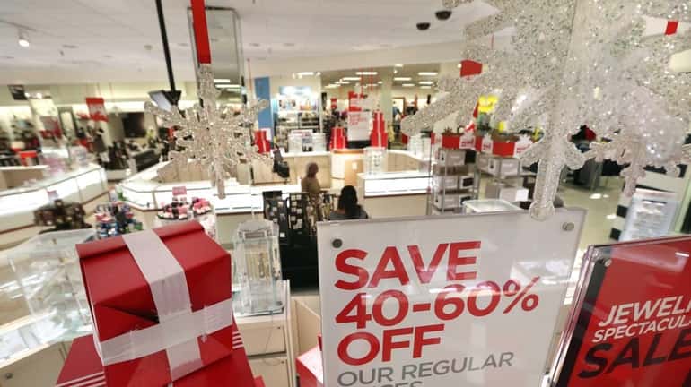 Shoppers take advantage of big sales at the J.C. Penney...