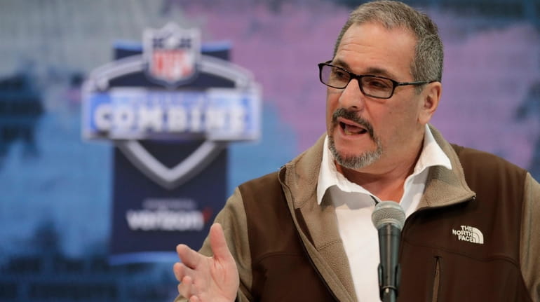 Giants general manager Dave Gettleman at the NFL scouting combine...