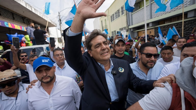 Presidential candidate Carlos Pineda, of the Prosperidad Ciudadana party, arrives...