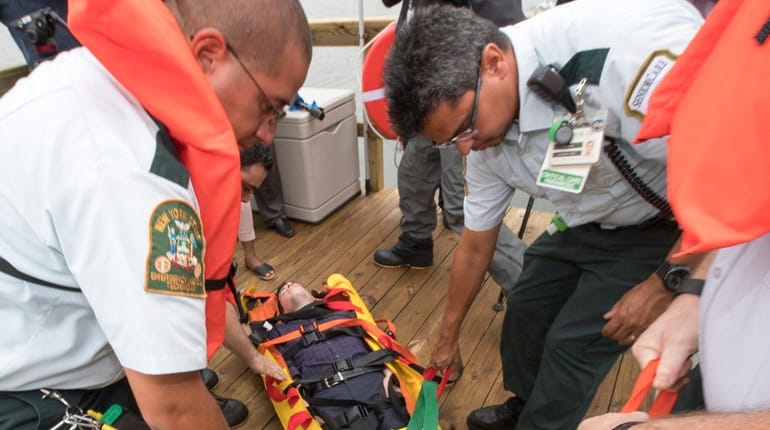 Nassau Communities Hospital demonstrates a rescue from the new emergency...