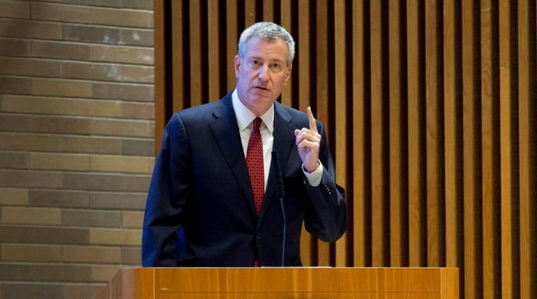 New York City Mayor Bill de Blasio announces expanded availability...
