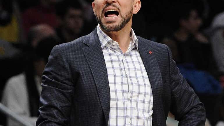 Jason Kidd reacts during the second half of a game...