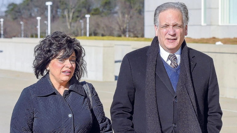 Former Nassau County Executive Edward Mangano and his wife, Linda,...