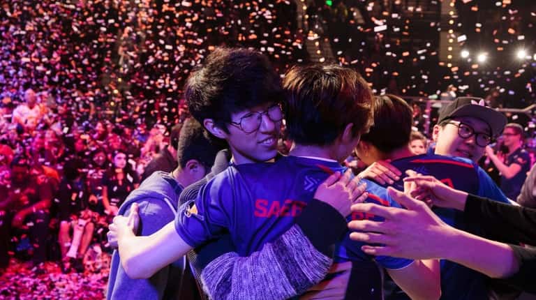 New York Excelsior, celebrating an Overwatch tournament victory in March,...