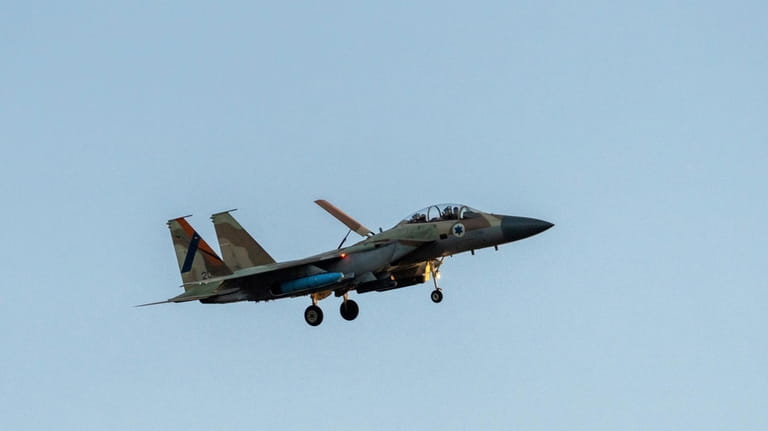 An Israeli air force F-15 warplane is seen before landing...