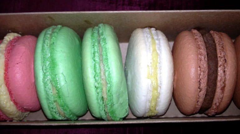 French macarons from Kiss My Cake shop in Huntington, which...