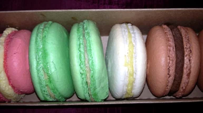 French macarons from Kiss My Cake shop in Huntington, which...