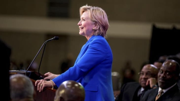 Democratic presidential candidate Hillary Clinton speaks at the 136th Annual...
