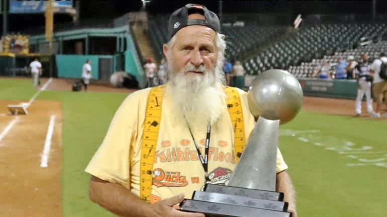 Charlie Barbeisch in an undated photo with the Atlantic League Championship trophy.