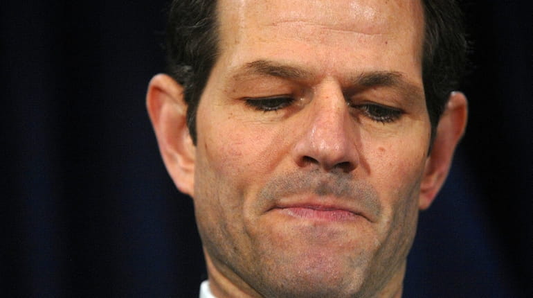 Gov. Elliot Spitzer during a press conference where he announced...