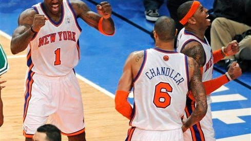 Amare Stoudemire (1), Tyson Chandler (6), Carmelo Anthony and Landry...