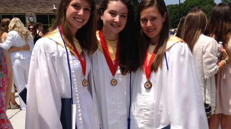 Amanda Sajewski, Isabel Hanson and Emily Silver after graduation ceremonies...
