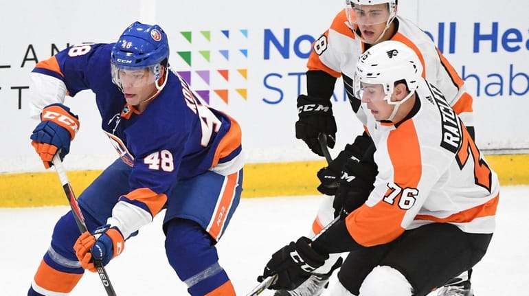 New York Islanders forward Otto Koivula skates against Philadelphia Flyers...