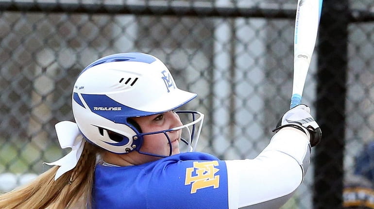 East Meadow's Christina Loeffler homered during East Meadow's 13-7 win...