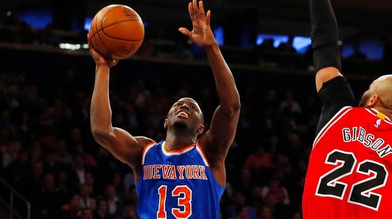 Jerian Grant of the New York Knicks puts up a...