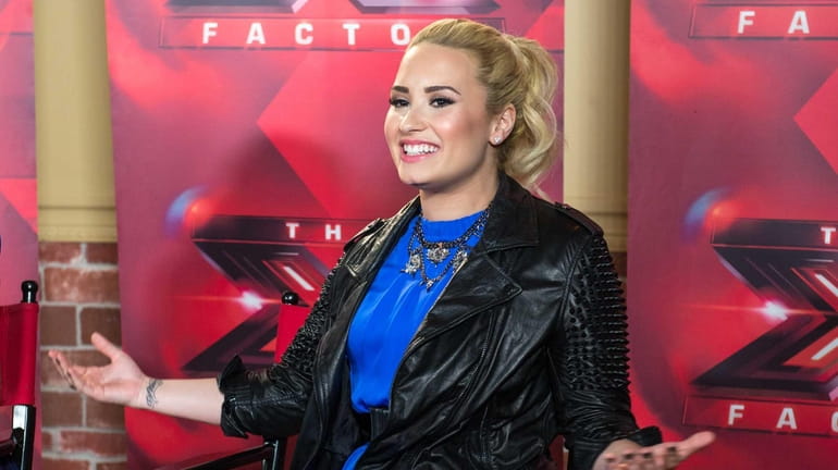 Demi Lovato at an "X Factor" press conference at Nassau...