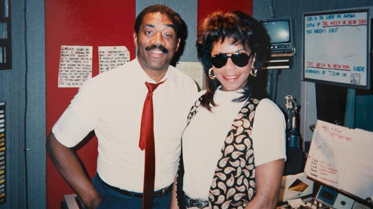 DJ Ken Webb with Natalie Cole at WBLS in the...